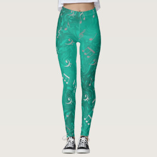 green and silver colored leggings elegant notes