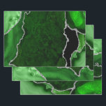 Green and Silver Faux Glitter Agate Wrapping Paper Sheet<br><div class="desc">These elegant and glamourous wrapping paper sheets are versatile and can be used for giving gifts or art and craft projects. It is ideal for any occasion such as birthdays, weddings, bridal showers, baby showers, anniversaries or general gifts. It features green marble agate on a distressed green background. The faux...</div>