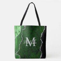 Green and Silver Marble Agate