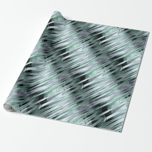 Green and Silver Metallic Effect Wrapping Paper