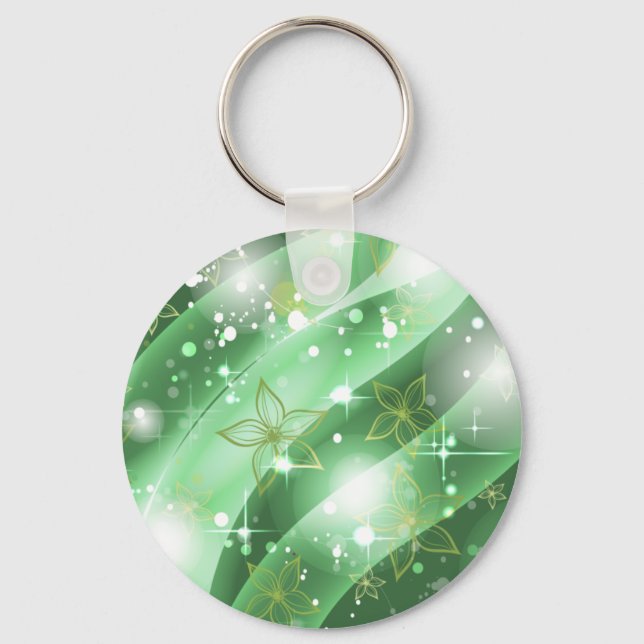 Green and Sparkle Key Ring (Front)