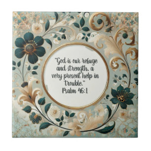 Green and Tan Frame Bible Verses  Tile