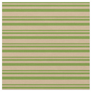 Green and Tan Lines/Stripes Pattern Fabric