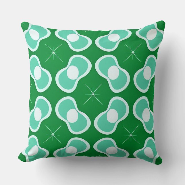 Green and Teal Abstract Pattern Cushion (Front)