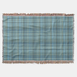 Green and Teal Glen Plaid Print Throw Blanket