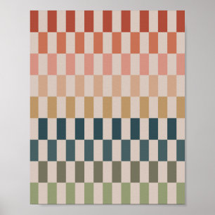 Green And Terracotta Stripes Poster