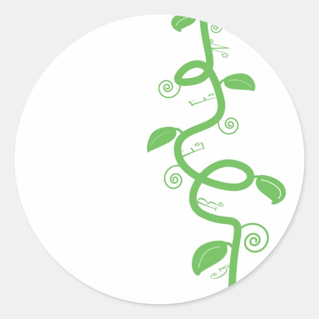 Green and the Beanstalk Classic Round Sticker (Front)
