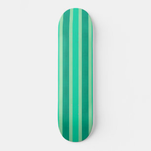 Green and Turquoise Stripes Skateboard