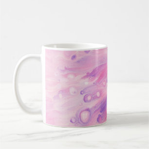 GREEN AND WHITE ABSTRACT PAINTING COFFEE MUG