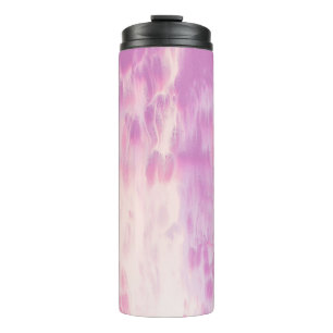 GREEN AND WHITE ABSTRACT PAINTING THERMAL TUMBLER