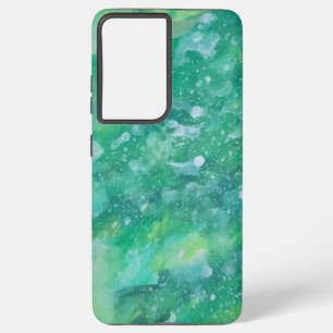 Green and White Abstract Samsung Galaxy Case