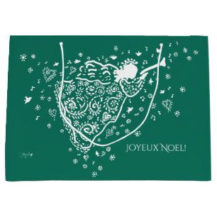 Green and White Angel gift bag