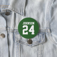Green and White Athlete Name Jersey Number