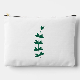 Green and White Botanical Minimalist Design Accessory Pouch