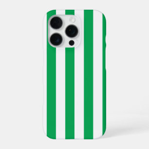 Green and White Cabana Stripes  iPhone 16 Pro Case