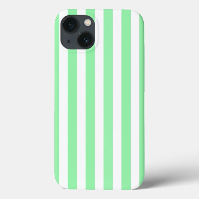 Green and white candy stripes Case-Mate iPhone cas Case-Mate iPhone Case (Back)