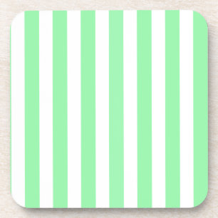 Green and white candy stripes coaster