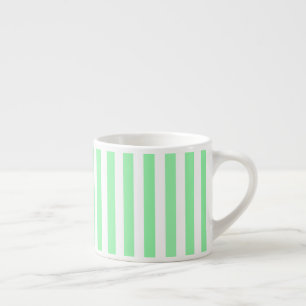 Green and white candy stripes espresso cup