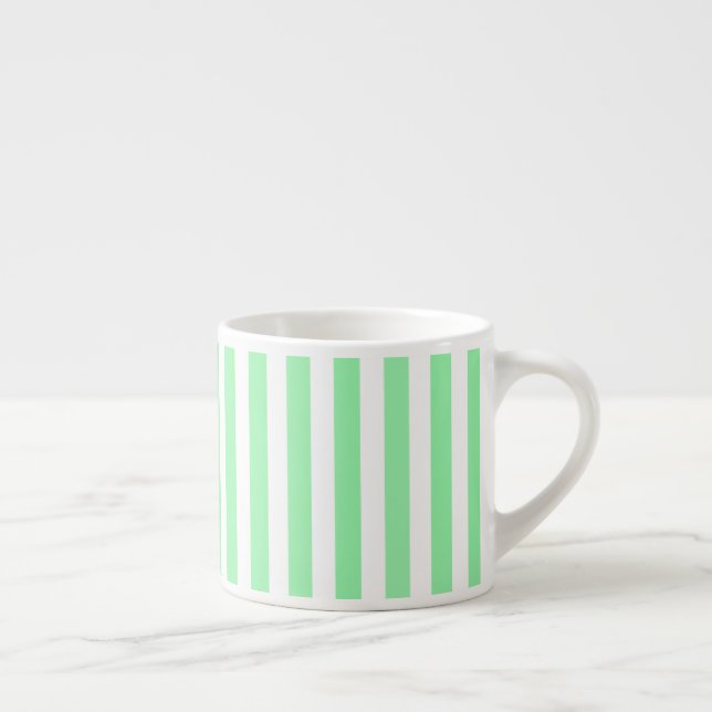 Green and white candy stripes espresso cup (Right)
