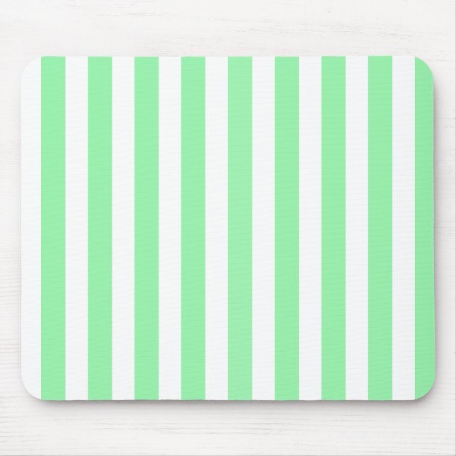 Green and white candy stripes mouse mat (Front)