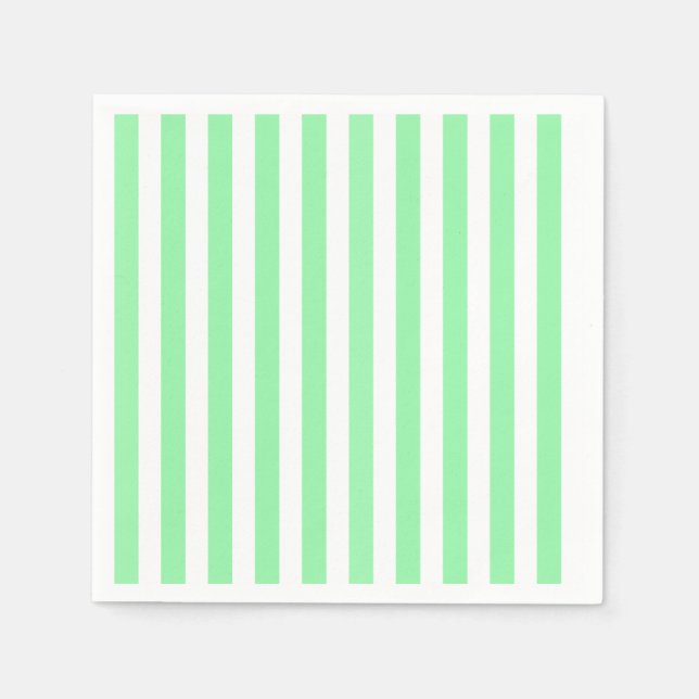 Green and white candy stripes napkin (Front)
