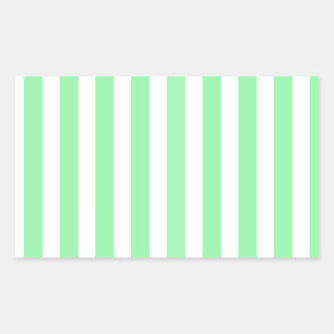 Green and white candy stripes rectangular sticker