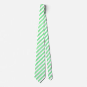 Green and white candy stripes tie