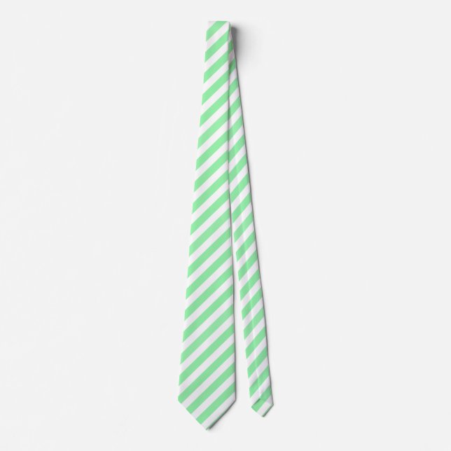 Green and white candy stripes tie (Front)