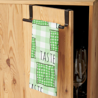 Green and White Checks Tea Towel