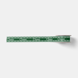 Green and White Cheer Ribbon Satin Ribbon