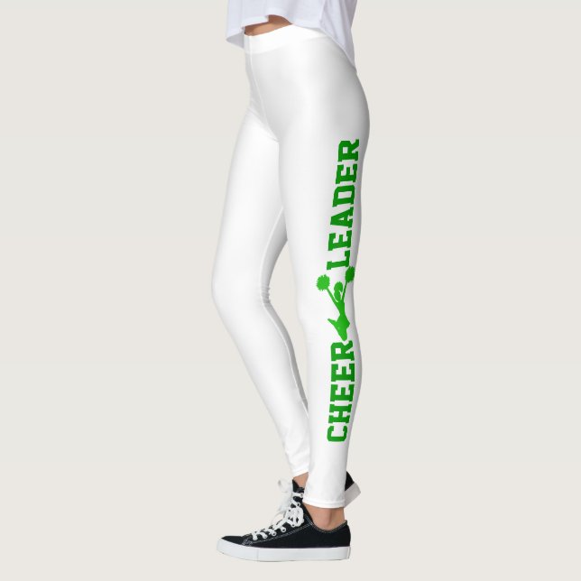 Green and White Cheerleader Leggings (Left)
