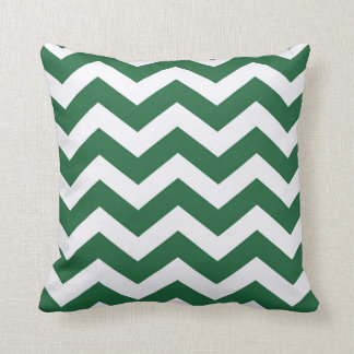 Green And White Chevron Stripes Cushion