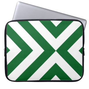 Green and White Chevrons Laptop Sleeve