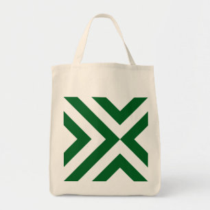 Green and White Chevrons Tote Bag