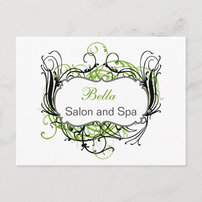 green and white Chic Business Thank You Cards (Front)