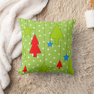 Green and White Christmas Cushion