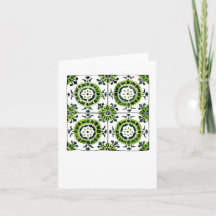 Green and White Circular Patterned Tile