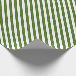 Green and White classic christmas stripes Wrapping Paper
