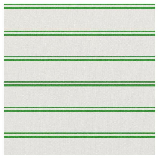 Green and White Coloured Lined/Striped Pattern Fabric (Close Up)
