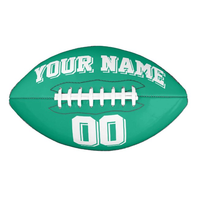 GREEN AND WHITE Custom Football American Football (Front)