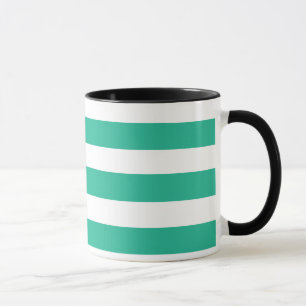 Green and White Deckchair Stripes Mug