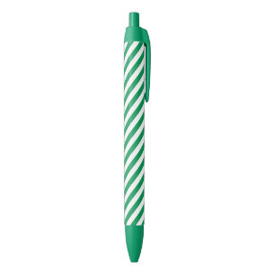 Green and white degree stripes pattern blue ink pen