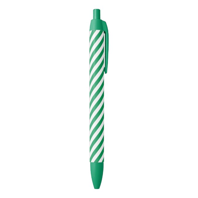 Green and white degree stripes pattern blue ink pen (Bottom (Vertical))