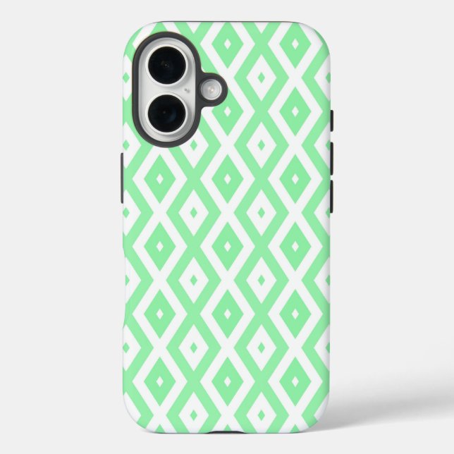 Green and white diamond pattern  Case-Mate iPhone case (Back)