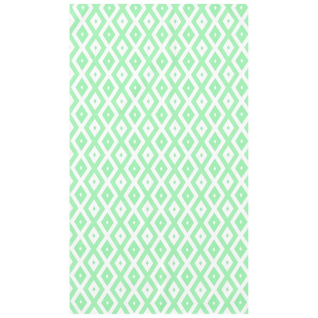 Green and white diamond pattern tablecloth (Front)