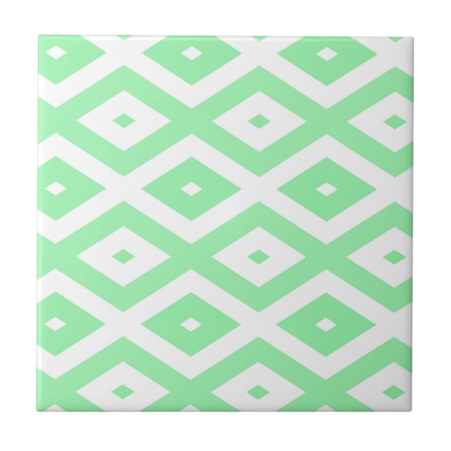 Green and white diamond pattern tile (Front)