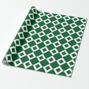 Green and White Diamond Pattern Wrapping Paper