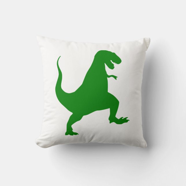 Green and white Dinosaur Cushion (Front)