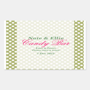 Green and white  dotty Candy Bar Sticker