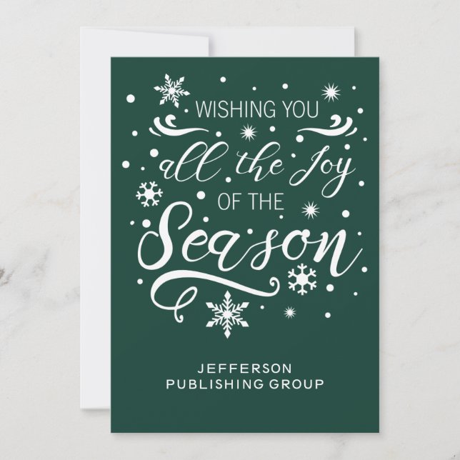 Green and White Elegant Modern Business holiday (Front)